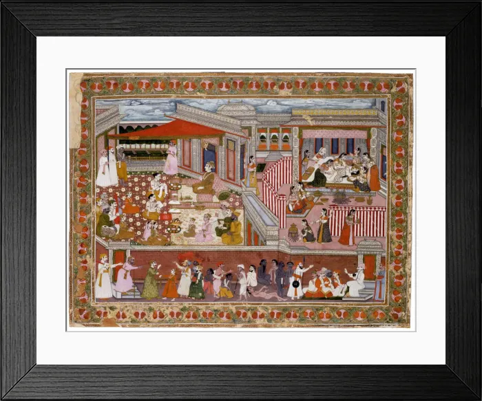 Framed Print : Birth in a Palace, 1760-1770. Artist: Indian Art Framed Print : Birth in a Palace, 1760-1770. Artist: Indian Art