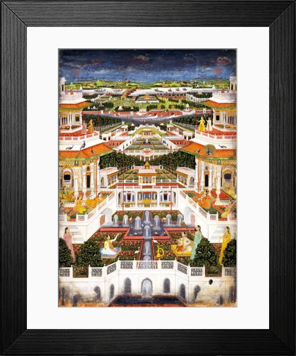 Framed Print : A Palace Complex with Harem Gardens, ca 1764-1765. Artist: Indian Art Framed Print : A Palace Complex with Harem Gardens, ca 1764-1765. Artist: Indian Art