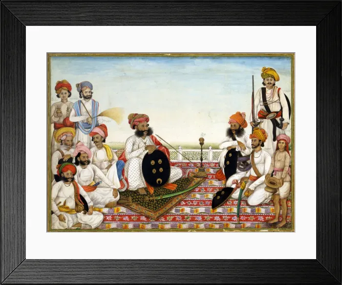 Framed Print : Thakur Dawlat Singh Among Courtiers, ca 1825. Artist: Ghulam Ali Khan (active 1817-1855) Framed Print : Thakur Dawlat Singh Among Courtiers, ca 1825. Artist: Ghulam Ali Khan (active 1817-1855)