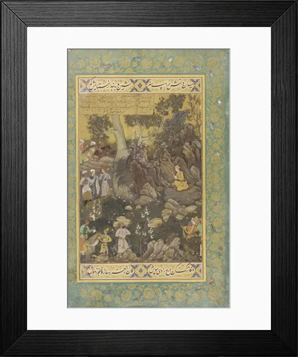 Framed Print : Jamshid Writing on a Rock, ca 1586. Artist: Abd as-Samad (Khwaja Abdus Samad) (active Mid of 16th cen. ) Framed Print : Jamshid Writing on a Rock, ca 1586. Artist: Abd as-Samad (Khwaja Abdus Samad) (active Mid of 16th cen. )