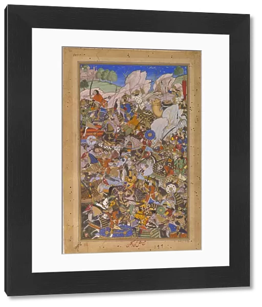 The Battle Preceding the Capture of the Fort at Bundi, Rajasthan, in 1577, 1592-1594. Artist: Tulsi Kalan (c. 1560-1600)