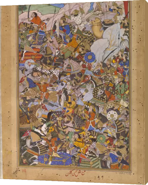 The Battle Preceding the Capture of the Fort at Bundi, Rajasthan, in 1577, 1592-1594. Artist: Tulsi Kalan (c. 1560-1600)