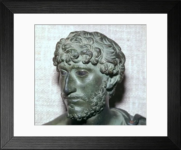Framed Print : Roman bronze bust of a Roman man with inlaid eyes, 2nd century Framed Print : Roman bronze bust of a Roman man with inlaid eyes, 2nd century