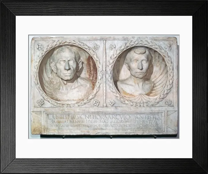 Framed Print : Roman funerary relief of a husband and wife Framed Print : Roman funerary relief of a husband and wife