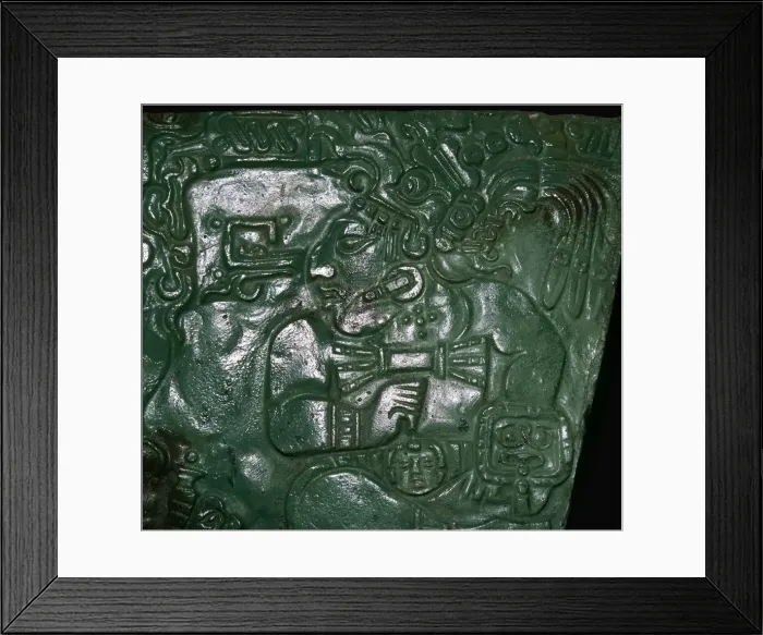 Framed Print : Jade Maya carving of a seated dignitary Framed Print : Jade Maya carving of a seated dignitary