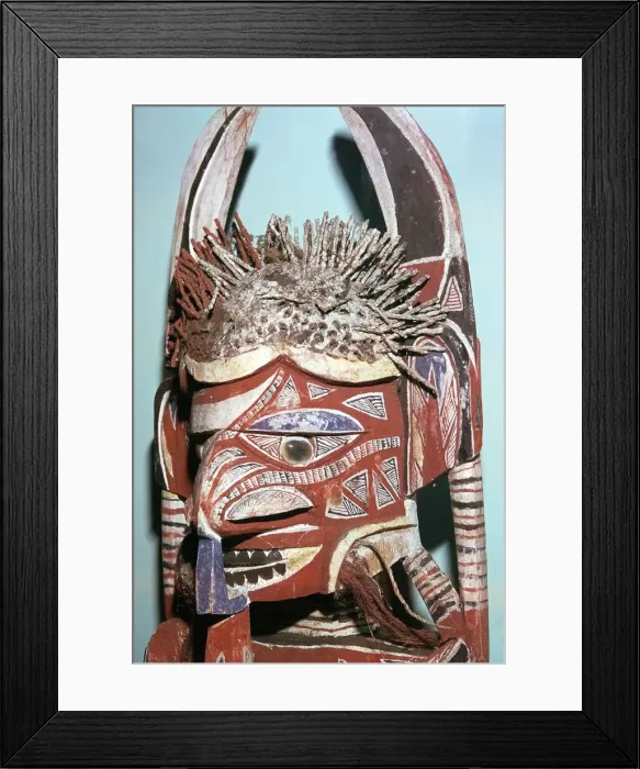 Framed Print : Head of Malanggan figure, intended to rot with a body Framed Print : Head of Malanggan figure, intended to rot with a body