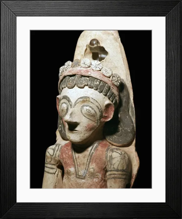 Framed Print : Phoenician statuette of a votary, 7th century BC Framed Print : Phoenician statuette of a votary, 7th century BC