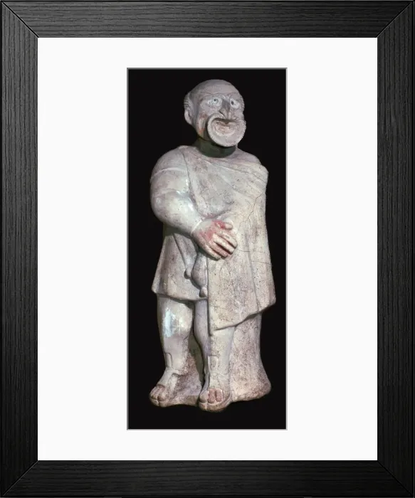 Framed Print : Etruscan terracotta figure of a comic actor, 2nd century BC Framed Print : Etruscan terracotta figure of a comic actor, 2nd century BC
