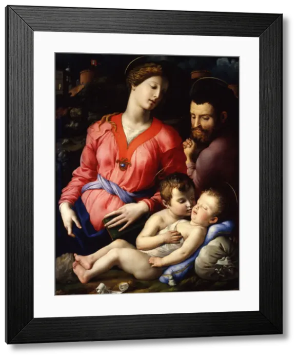 Framed Print : The Holy Family, c. 1540. Artist: Bronzino, Agnolo (1503-1572) Framed Print : The Holy Family, c. 1540. Artist: Bronzino, Agnolo (1503-1572)