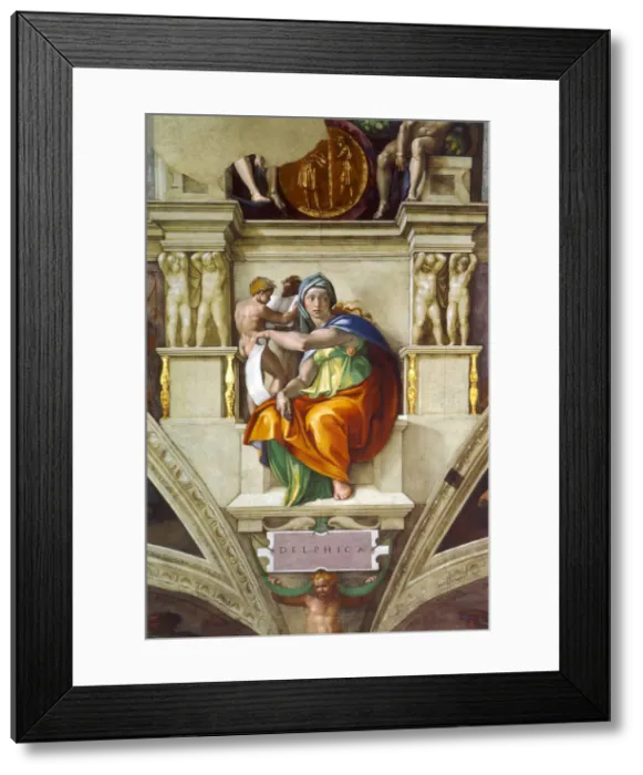 Framed Print : The Delphic Sibyl (Sistine Chapel ceiling in the Vatican), 1508-1512. Artist: Buonarroti, Michelangelo (1475-1564) Framed Print : The Delphic Sibyl (Sistine Chapel ceiling in the Vatican), 1508-1512. Artist: Buonarroti, Michelangelo (1475-1564)