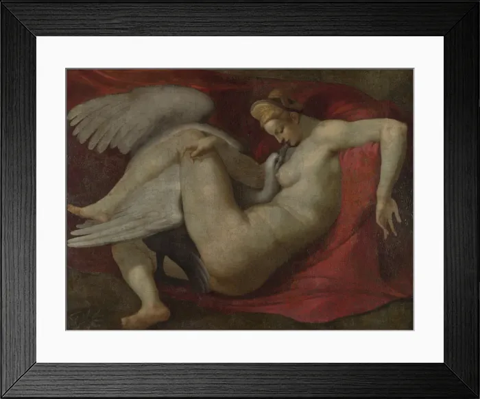 Framed Print : Leda and the Swan, after 1530. Artist: Buonarroti, Michelangelo, (School) Framed Print : Leda and the Swan, after 1530. Artist: Buonarroti, Michelangelo, (School)