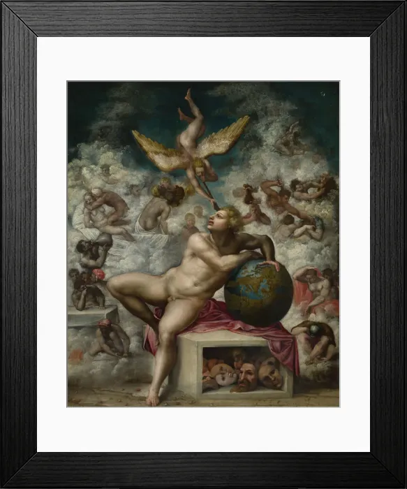 Framed Print : The Dream of Human Life, after 1533. Artist: Buonarroti, Michelangelo, (School) Framed Print : The Dream of Human Life, after 1533. Artist: Buonarroti, Michelangelo, (School)