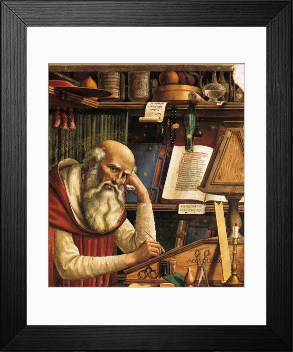 Framed Print : Saint Jerome in his Study (Detail), 1480. Artist: Ghirlandaio, Domenico (1449?1494) Framed Print : Saint Jerome in his Study (Detail), 1480. Artist: Ghirlandaio, Domenico (1449?1494)