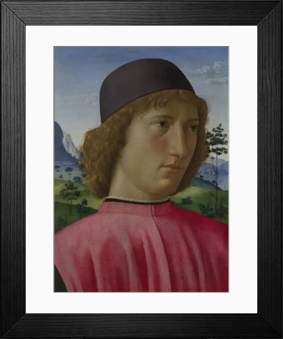 Framed Print : Portrait of a Young Man in Red, ca 1485. Artist: Ghirlandaio, Domenico (1449?1494) Framed Print : Portrait of a Young Man in Red, ca 1485. Artist: Ghirlandaio, Domenico (1449?1494)