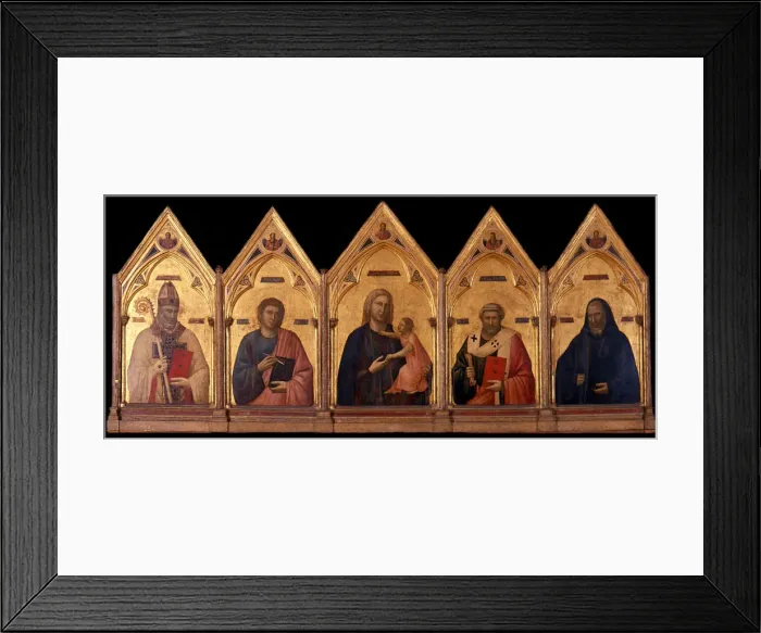 Framed Print : Badia Polyptych, ca 1301-1302. Artist: Giotto di Bondone (1266-1377) Framed Print : Badia Polyptych, ca 1301-1302. Artist: Giotto di Bondone (1266-1377)