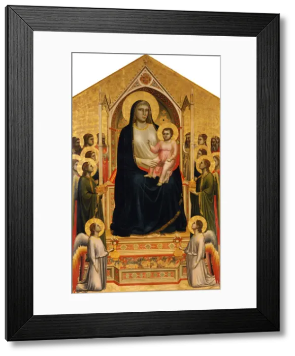 Framed Print : The Ognissanti Madonna, ca 1310. Artist: Giotto di Bondone (1266-1377) Framed Print : The Ognissanti Madonna, ca 1310. Artist: Giotto di Bondone (1266-1377)