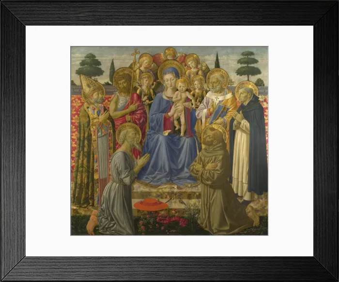 Framed Print : The Virgin and Child Enthroned among Angels and Saints, 1460s. Artist: Gozzoli, Benozzo (ca 1420-1497) Framed Print : The Virgin and Child Enthroned among Angels and Saints, 1460s. Artist: Gozzoli, Benozzo (ca 1420-1497)