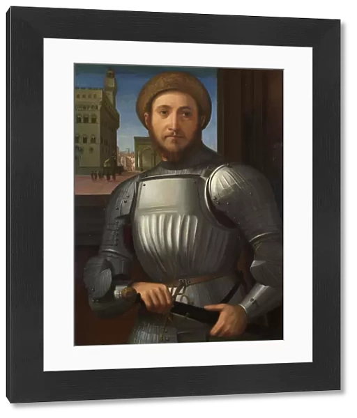 Portrait of a Man in Armour, c. 1510. Artist: Granacci, Francesco (1469-1543)