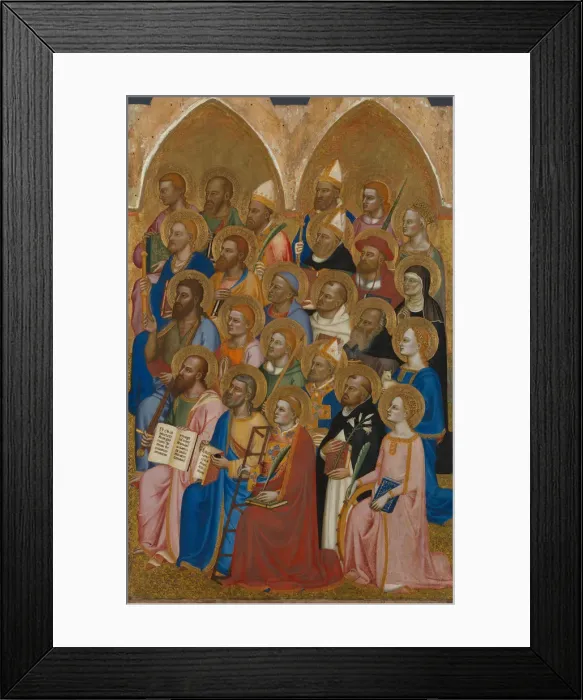 Framed Print : Adoring Saints (from the San Pier Maggiore Altarpiece), 1371. Artist: Jacopo di Cione (active 1365-1400) Framed Print : Adoring Saints (from the San Pier Maggiore Altarpiece), 1371. Artist: Jacopo di Cione (active 1365-1400)