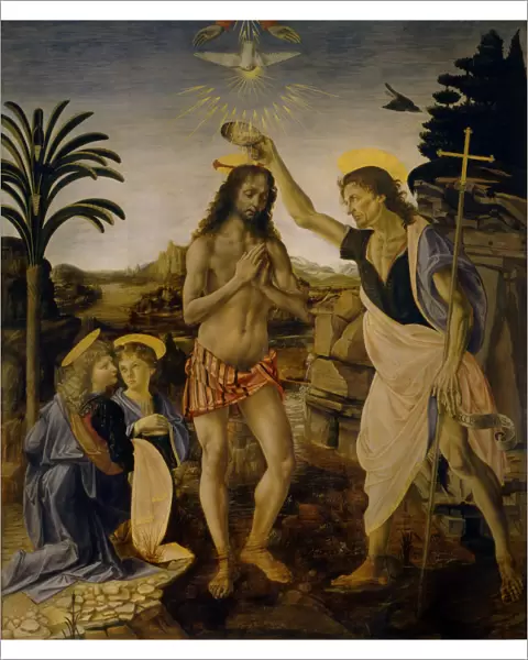 The Baptism of Christ, ca 1470-1475. Artist: Leonardo da Vinci (1452-1519)