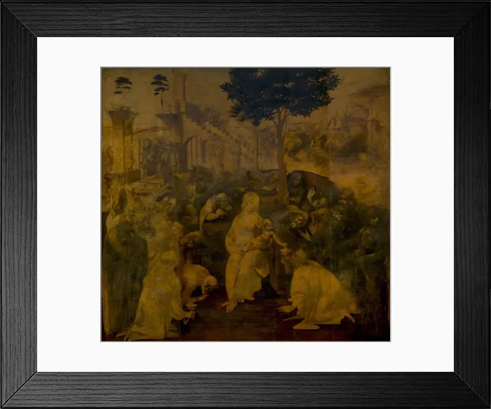 Framed Print : The Adoration of the Magi, c. 1480. Artist: Leonardo da Vinci (1452-1519) Framed Print : The Adoration of the Magi, c. 1480. Artist: Leonardo da Vinci (1452-1519)