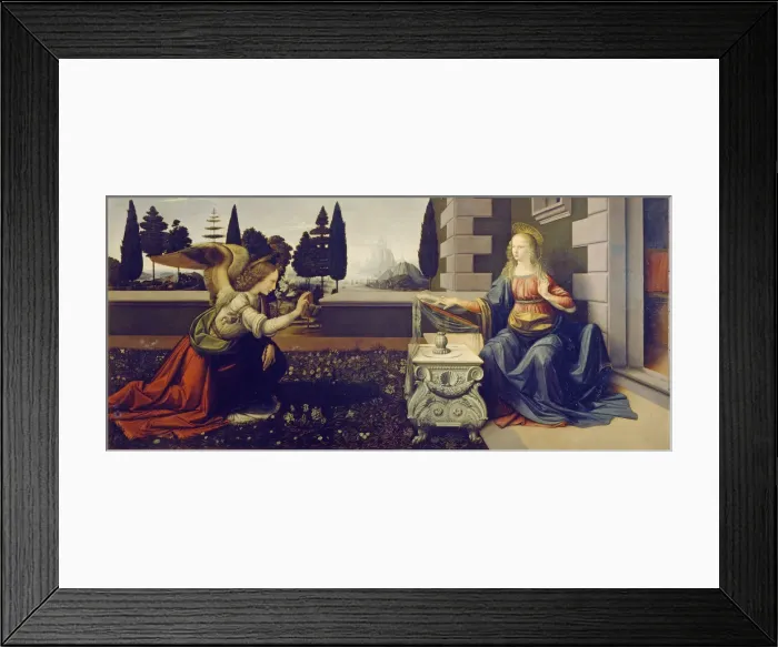 Framed Print : The Annunciation, ca 1471-1472. Artist: Leonardo da Vinci (1452-1519) Framed Print : The Annunciation, ca 1471-1472. Artist: Leonardo da Vinci (1452-1519)