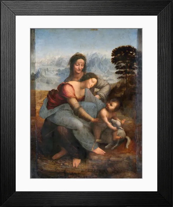 Framed Print : The Virgin and Child with Saint Anne, c. 1508. Artist: Leonardo da Vinci (1452-1519) Framed Print : The Virgin and Child with Saint Anne, c. 1508. Artist: Leonardo da Vinci (1452-1519)