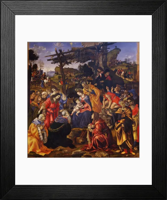 Framed Print : The Adoration of the Magi, 1496. Artist: Lippi, Filippino (1457-1504) Framed Print : The Adoration of the Magi, 1496. Artist: Lippi, Filippino (1457-1504)