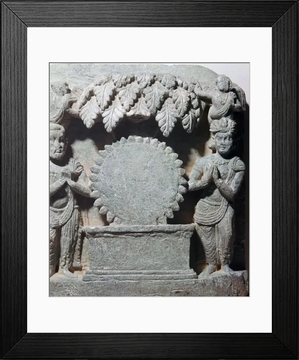 Framed Print : Sculpture of worship of the sun-disc, 1st century Framed Print : Sculpture of worship of the sun-disc, 1st century