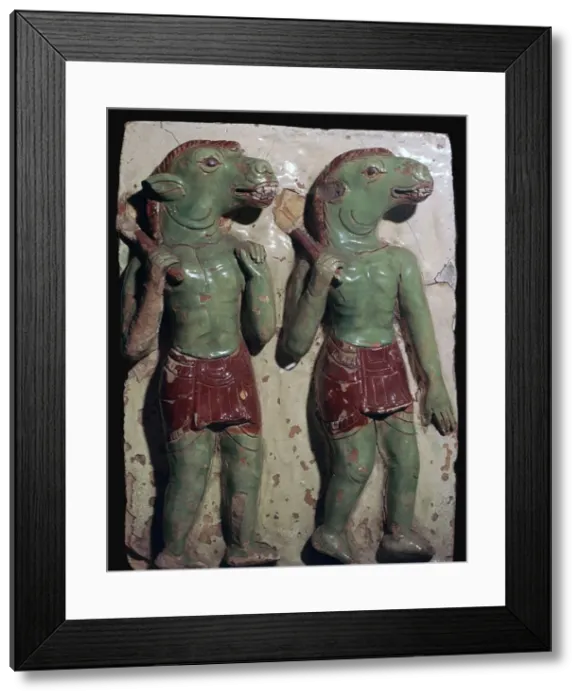 Framed Print : Ass-headed demons from a temple in Thailand Framed Print : Ass-headed demons from a temple in Thailand