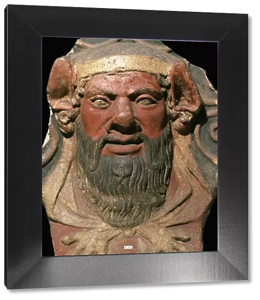 Etruscan terracotta head of a satyr