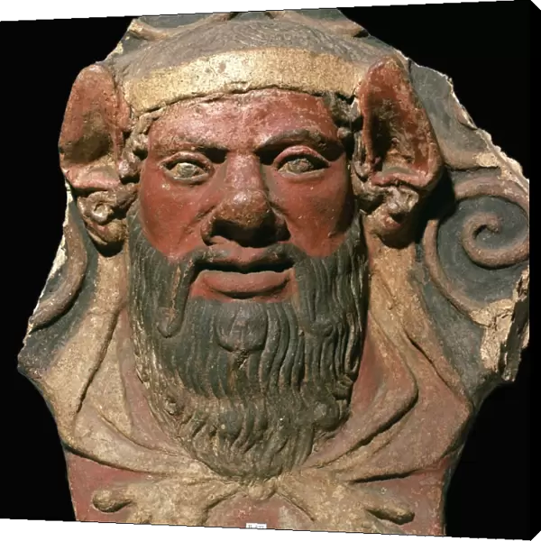 Etruscan terracotta head of a satyr
