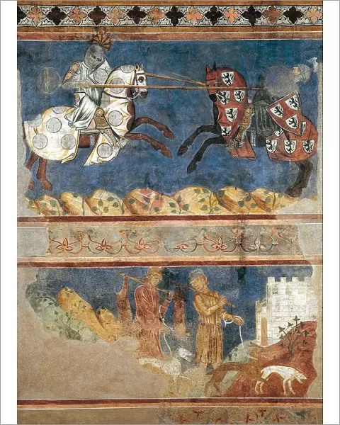 Tournament and Hunting Scenes, 1289. Artist: Azzo di Masetto (active ca 1280s)