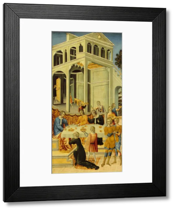 Framed Print : Salome Asking Herod for the Head of Saint John the Baptist, 1455-1460. Artist: Giovanni di Paolo (ca 1403-1482) Framed Print : Salome Asking Herod for the Head of Saint John the Baptist, 1455-1460. Artist: Giovanni di Paolo (ca 1403-1482)