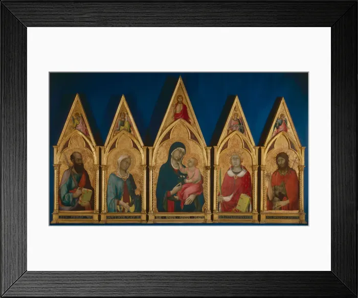 Framed Print : Virgin and Child with Saints (Boston Polyptych), Between 1321 and 1325. Artist: Martini, Simone, di (1280 / 85-1344) Framed Print : Virgin and Child with Saints (Boston Polyptych), Between 1321 and 1325. Artist: Martini, Simone, di (1280 / 85-1344)