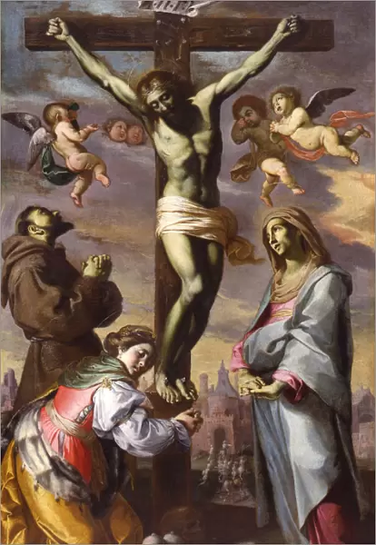 The Crucifixion with the Virgin and Saints Francis and Agatha, Mid of 17th cen Artist: Mei, Bernardino (1612-1676)