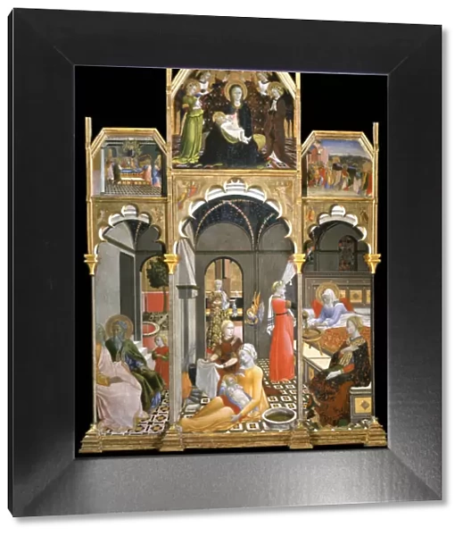 The Birth of the Virgin (Scenes from the Life of the Virgin), 1437-1439. Artist: Sano di Pietro (1406-1481)