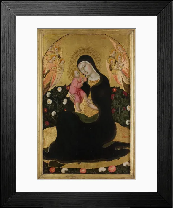 Framed Print : The Virgin and Child with Angels (Madonna of Humility), Mid of the 15th cen Artist: Sano di Pietro (1406-1481) Framed Print : The Virgin and Child with Angels (Madonna of Humility), Mid of the 15th cen Artist: Sano di Pietro (1406-1481)