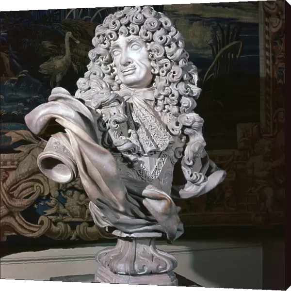 Marble bust of King Charles II, 17th century. Artist: Honore Pelle