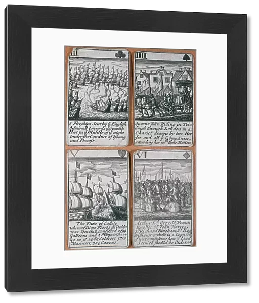 English playing cards commemorating defeat of the Spanish Armada (8 August 1588)