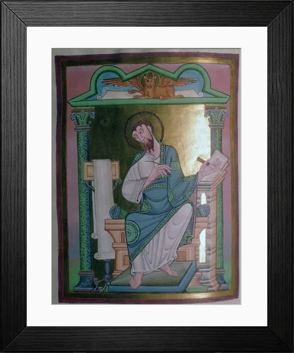 Framed Print : Illustration of St Luke, 11th century Framed Print : Illustration of St Luke, 11th century