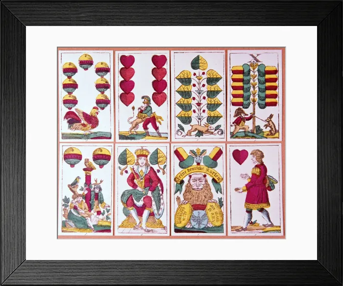 Framed Print : Austrian fortune-telling cards Framed Print : Austrian fortune-telling cards