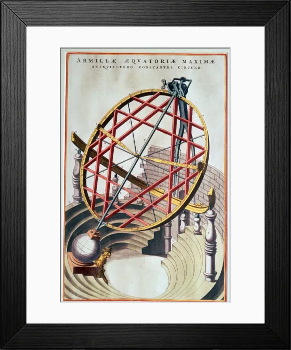 Framed Print : The equatorial armillary of Tycho Brahe, 16th century. Artist: Joan Blaeu Framed Print : The equatorial armillary of Tycho Brahe, 16th century. Artist: Joan Blaeu