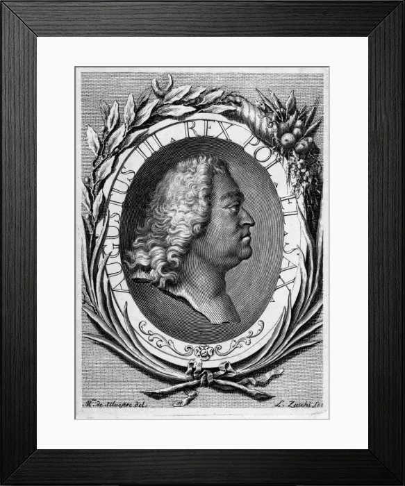Framed Print : Portrait of Augustus III of Poland. Artist: Zucchi, Lorenzo (1704-1779) Framed Print : Portrait of Augustus III of Poland. Artist: Zucchi, Lorenzo (1704-1779)