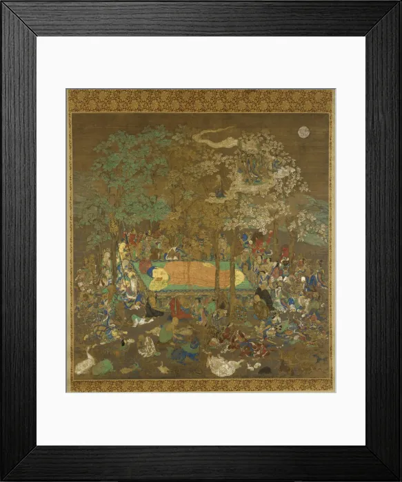 Framed Print : Nirvana of the Buddha, Early 14th century. Artist: Anonymous Framed Print : Nirvana of the Buddha, Early 14th century. Artist: Anonymous