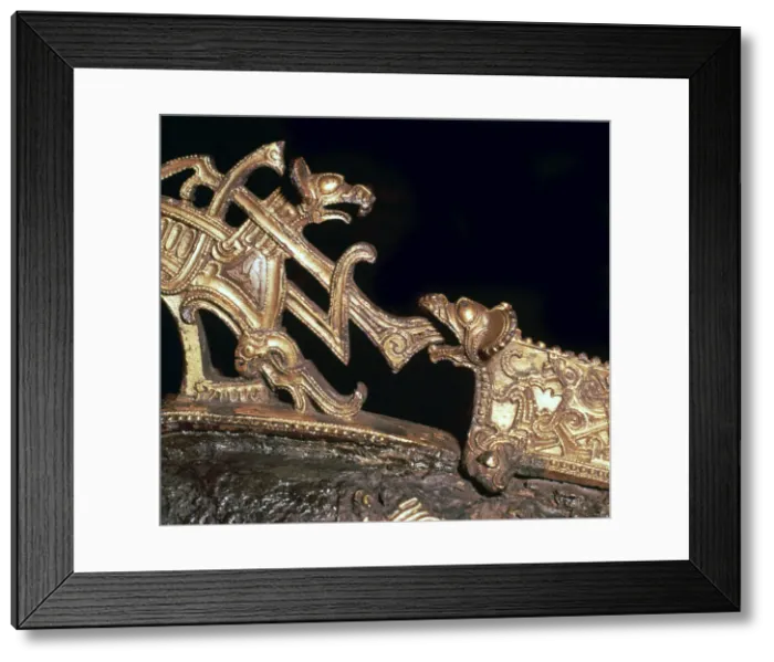 Framed Print : Detail of a viking neck-yoke for a pair of horses, 10th century Framed Print : Detail of a viking neck-yoke for a pair of horses, 10th century