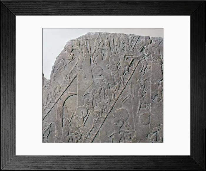 Framed Print : Babylonian depiction of the siege of an Egyptian city, 7th century Framed Print : Babylonian depiction of the siege of an Egyptian city, 7th century