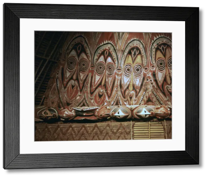 Framed Print : Painted gable-wall of a cult-house from New Guinea Framed Print : Painted gable-wall of a cult-house from New Guinea