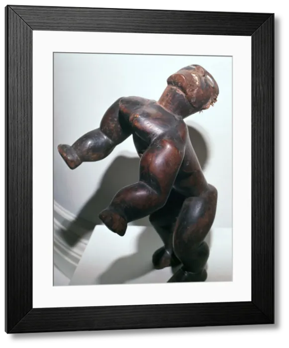 Framed Print : Wooden human form figure, Polynesian, (18th century?) Framed Print : Wooden human form figure, Polynesian, (18th century?)