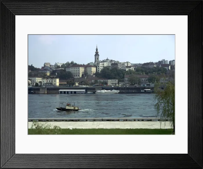 Framed Print : View across the river Sava to the Old Town in Belgrade, 19th century Framed Print : View across the river Sava to the Old Town in Belgrade, 19th century